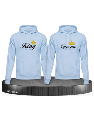 King und Queen Hoodie Set für Partner