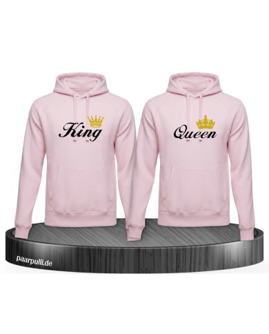 King und Queen Hoodie Set für Partner