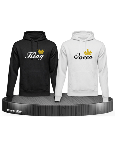 King und Queen Hoodie Set für Partner