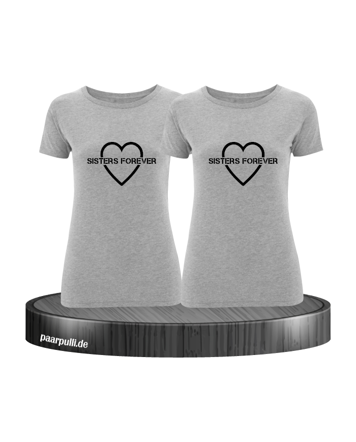 Sisters Forever T-shirts in grau mit schwarze Folie