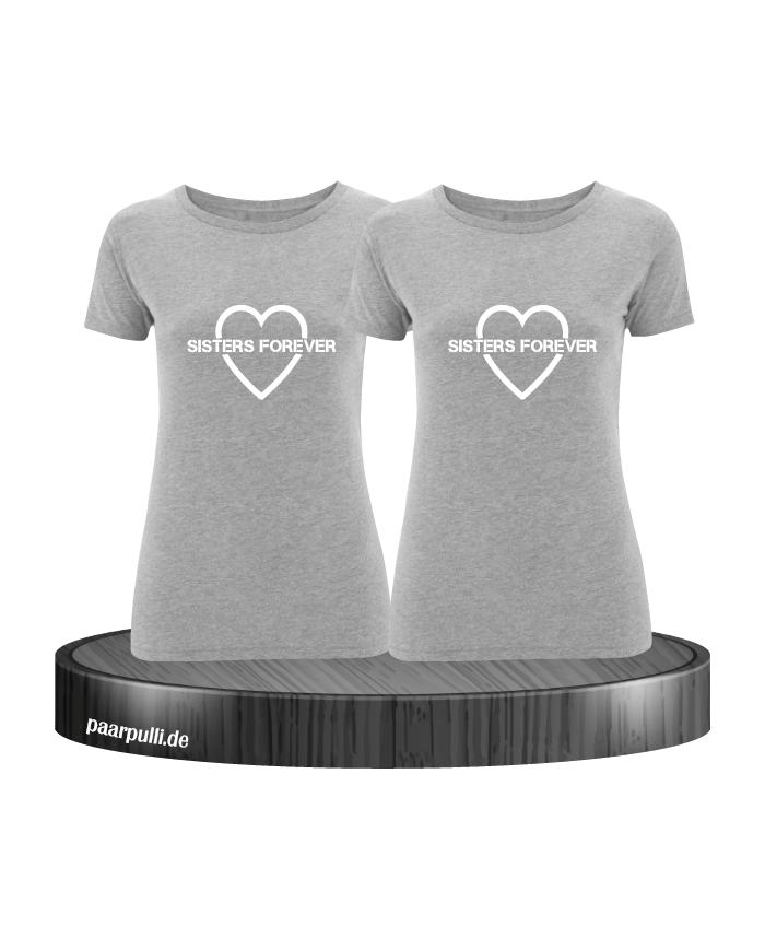 Sisters Forever T-shirts in grau mit weiße Folie