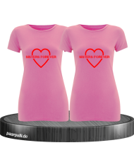 Sisters Forever T-shirts in rosa mit rote Folie