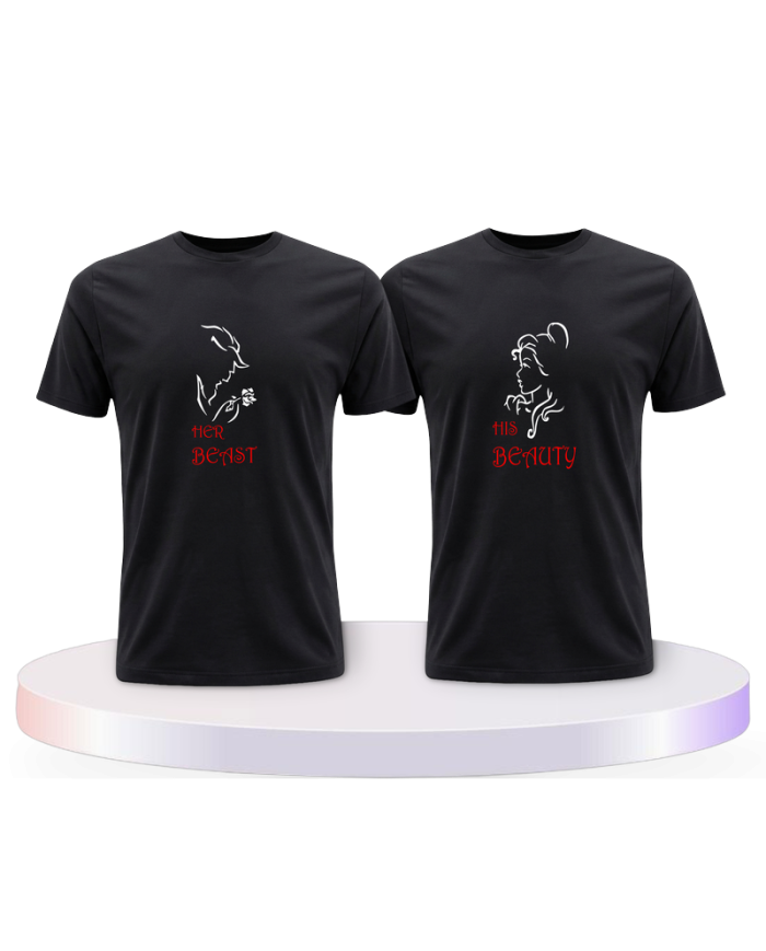Beauty und Beast Look T Shirts Couple T-Shirts kaufen | Paarpulli
