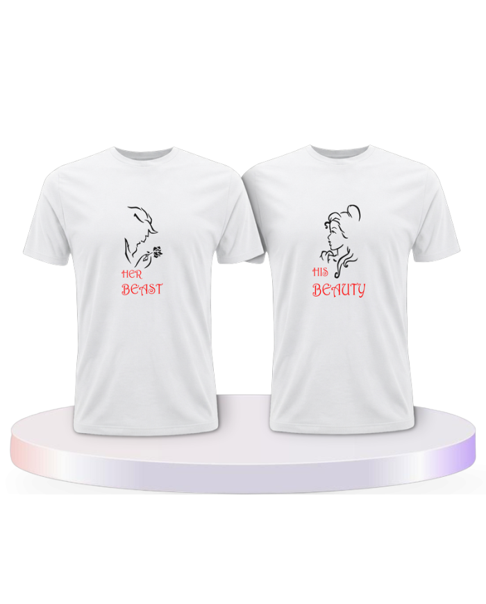 Beauty und Beast Look T Shirts Couple T-Shirts kaufen | Paarpulli
