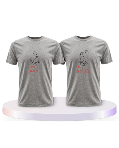 Beauty und Beast Look T Shirts Couple T-Shirts kaufen | Paarpulli