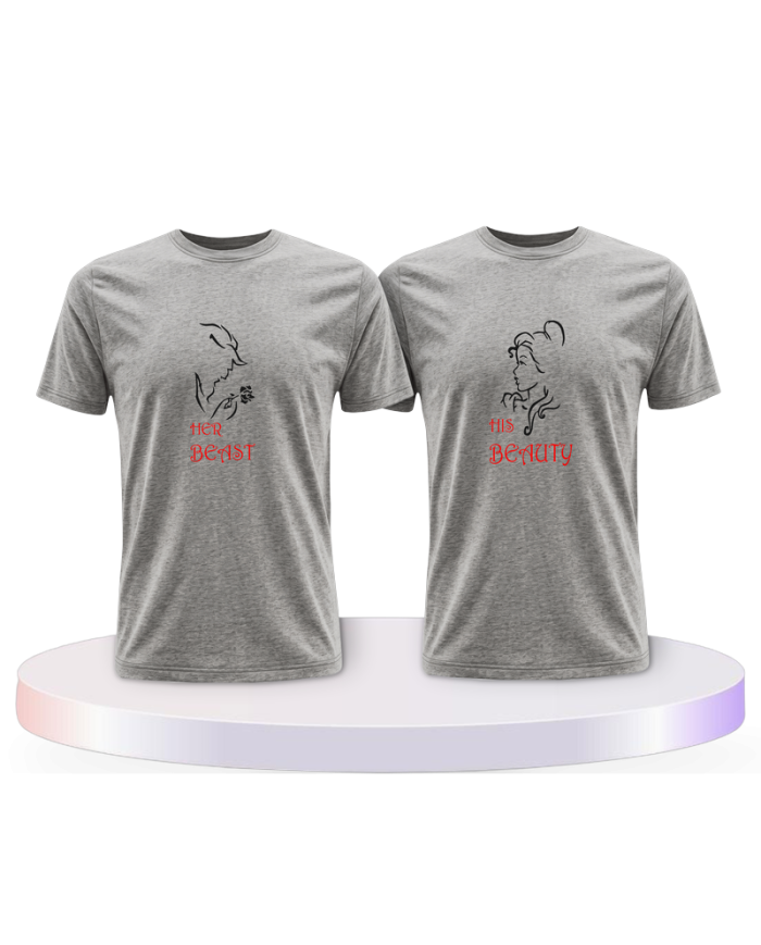 Beauty und Beast Look T Shirts Couple T-Shirts kaufen | Paarpulli