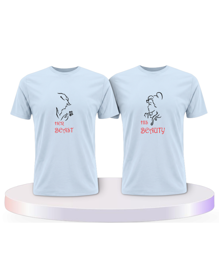 Beauty und Beast Look T Shirts Couple T-Shirts kaufen | Paarpulli