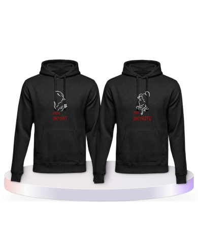 Her Beast and His Beauty Pärchen Set - Partner Hoodies