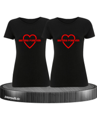 Sisters Forever T-shirts in schwarz mit rote Folie
