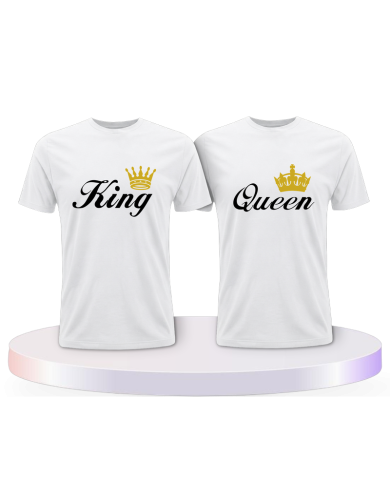 King and Queen mit Kronen Design im Partnerlook