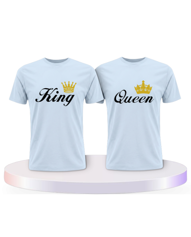 King and Queen mit Kronen Design im Partnerlook