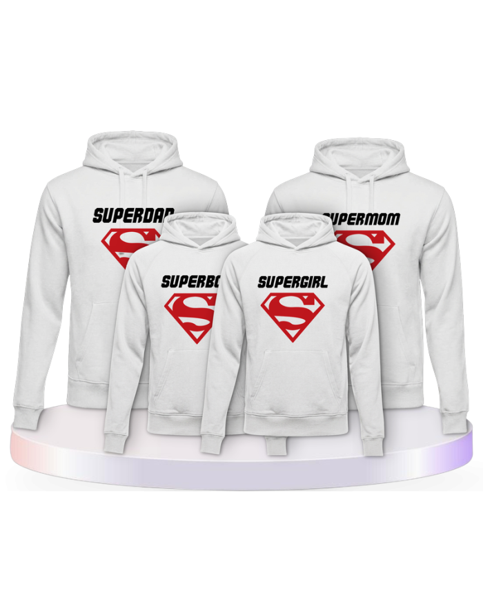 Familienlook Hoodies mit Superfamilie | Paarpulli