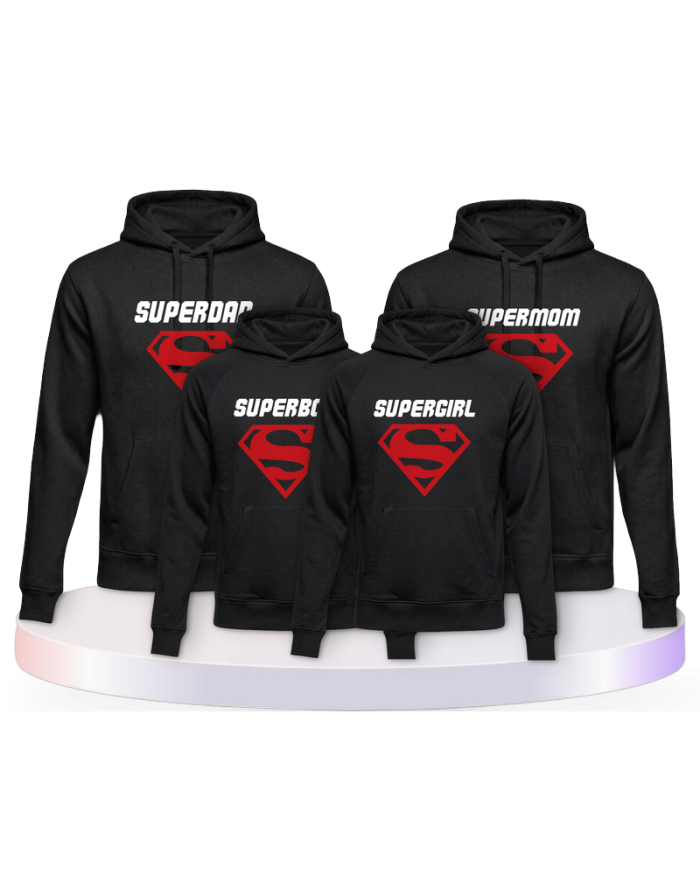 Familienlook Hoodies mit Superfamilie | Paarpulli