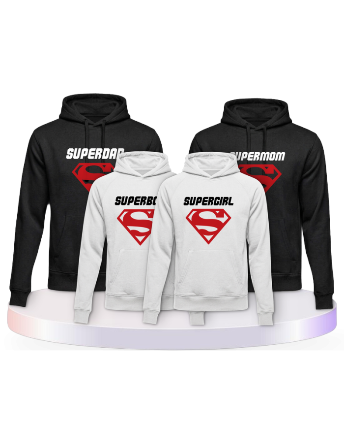 Familienlook Hoodies mit Superfamilie | Paarpulli