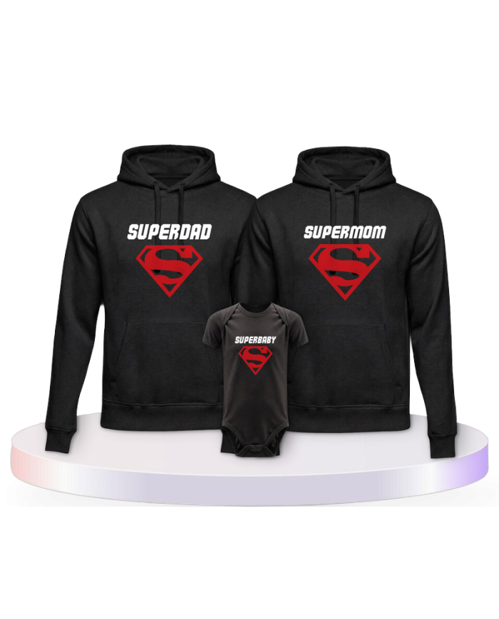 Superfamilie 3er Set mit Hoodie und Baby-Body