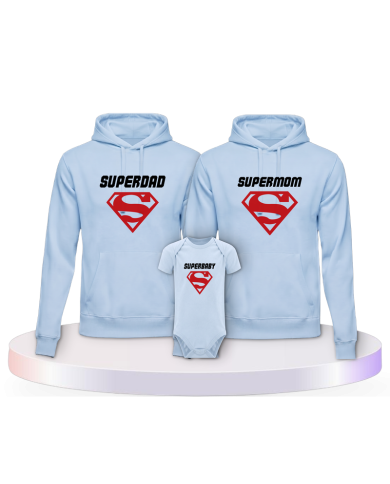 Superfamilie 3er Set mit Hoodie und Baby-Body