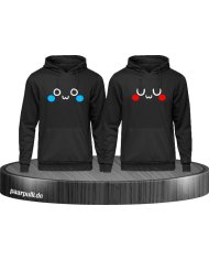 Bedruckte Hoodies mit Smileys für Bruder und Schwester