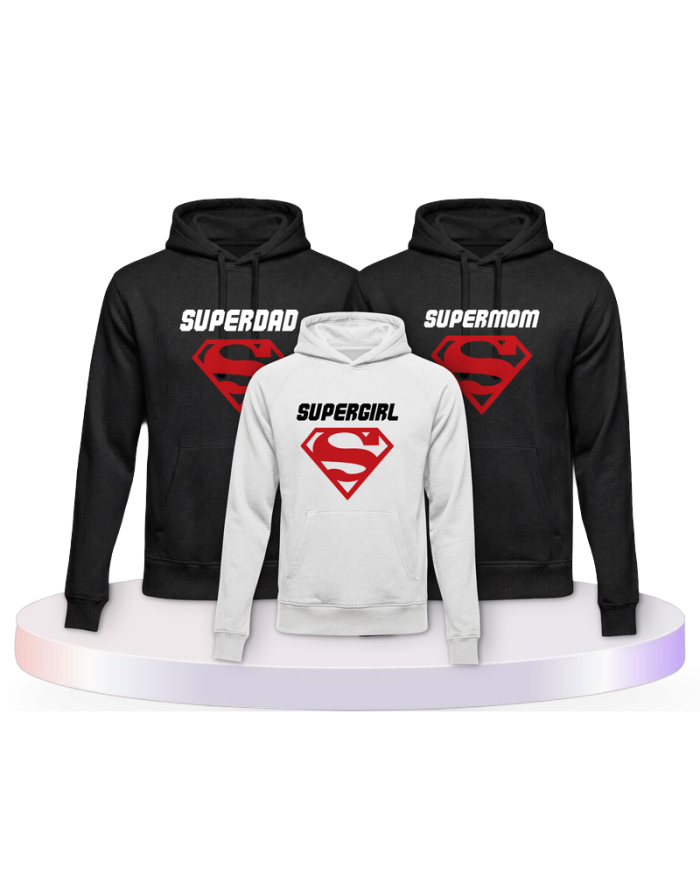 Familienlook Hoodies mit Superfamilie | Paarpulli