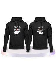 Partnerlook Hoodies mit She's Mine He's Mine | Paarpulli