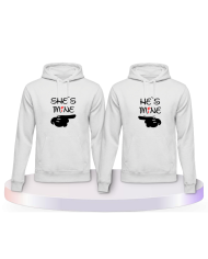 Partnerlook Hoodies mit She's Mine He's Mine | Paarpulli