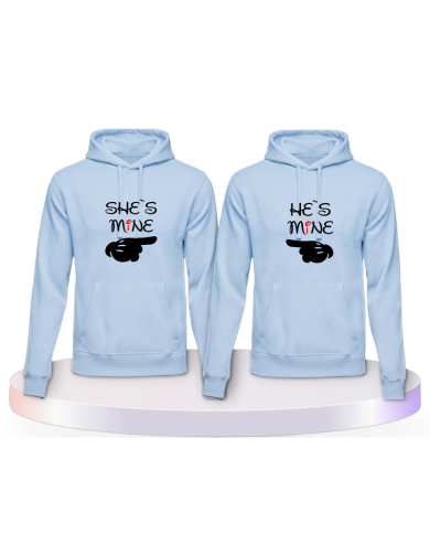 Partnerlook Hoodies mit She's Mine He's Mine | Paarpulli