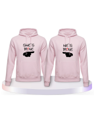Partnerlook Hoodies mit She's Mine He's Mine | Paarpulli