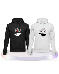 Partnerlook Hoodies mit She's Mine He's Mine | Paarpulli