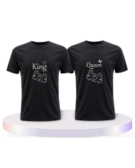 King und Queen mit Herz Couple T-Shirts kaufen | Paarpulli