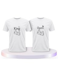 King und Queen mit Herz Couple T-Shirts kaufen | Paarpulli
