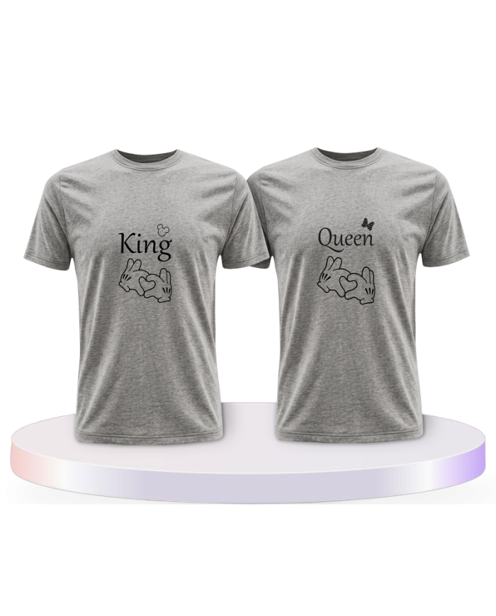 King und Queen mit Herz Couple T-Shirts kaufen | Paarpulli