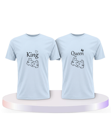 King und Queen mit Herz Couple T-Shirts kaufen | Paarpulli