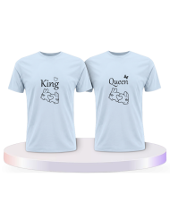 King und Queen mit Herz Couple T-Shirts kaufen | Paarpulli