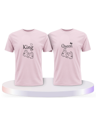 King und Queen mit Herz Couple T-Shirts kaufen | Paarpulli