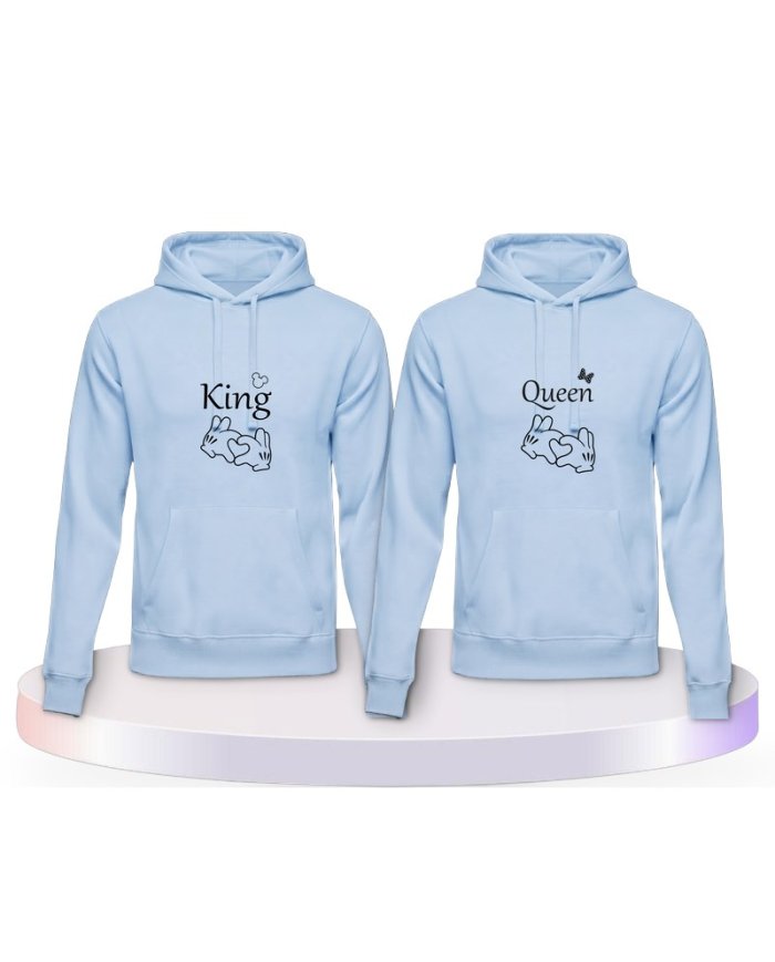 Gemeinsamer Look: King und Queen mit Herz Hoodies | Paarpulli
