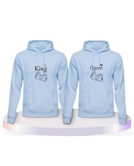 Gemeinsamer Look: King und Queen mit Herz Hoodies | Paarpulli