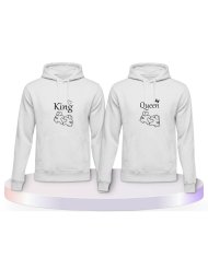 Gemeinsamer Look: King und Queen mit Herz Hoodies | Paarpulli