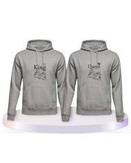 Gemeinsamer Look: King und Queen mit Herz Hoodies | Paarpulli