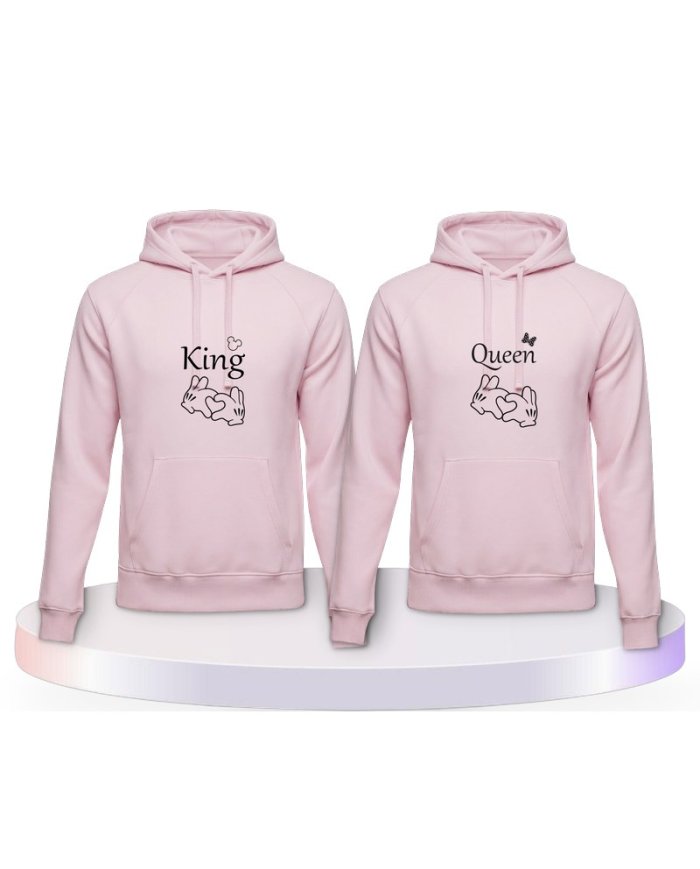 Gemeinsamer Look: King und Queen mit Herz Hoodies | Paarpulli