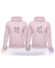 Gemeinsamer Look: King und Queen mit Herz Hoodies | Paarpulli