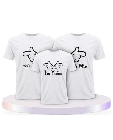 Minni Mickey & Junior im Hers/His Familienset T-Shirts | Paarpulli
