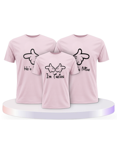 Minni Mickey & Junior im Hers/His Familienset T-Shirts | Paarpulli