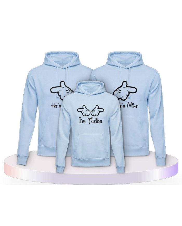 Minni,Mickey & Junior im HersHis Familienset Hoodies | Paarpulli