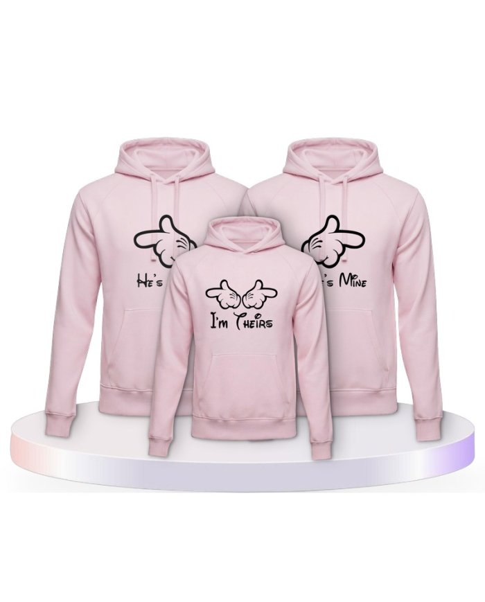 Minni,Mickey & Junior im HersHis Familienset Hoodies | Paarpulli