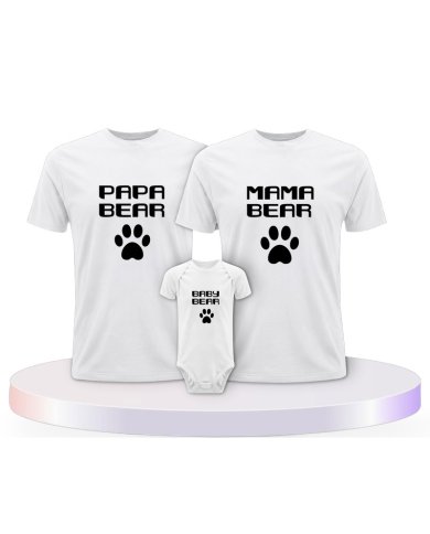 Familienlook T-Shirts mit Mama Papa Bear | Paarpulli