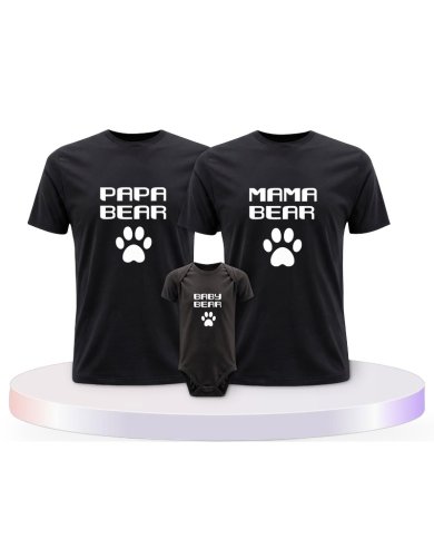 Familienlook T-Shirts mit Mama Papa Bear | Paarpulli