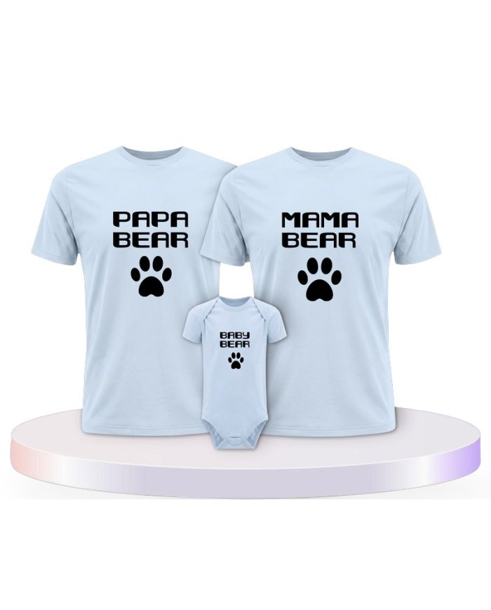 Familienlook T-Shirts mit Mama Papa Bear | Paarpulli
