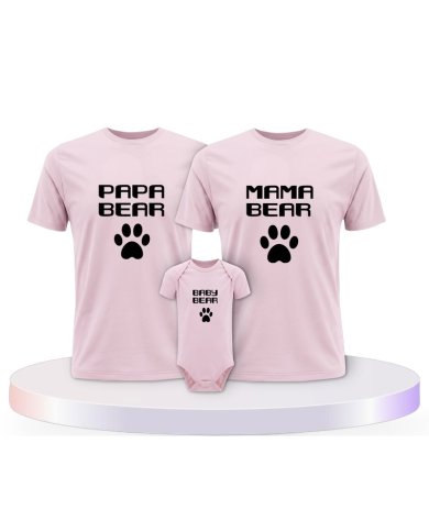 Familienlook T-Shirts mit Mama Papa Bear | Paarpulli