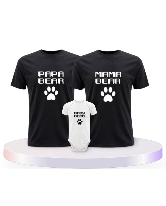 Familienlook T-Shirts mit Mama Papa Bear | Paarpulli
