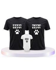 Familienlook T-Shirts mit Mama Papa Bear | Paarpulli