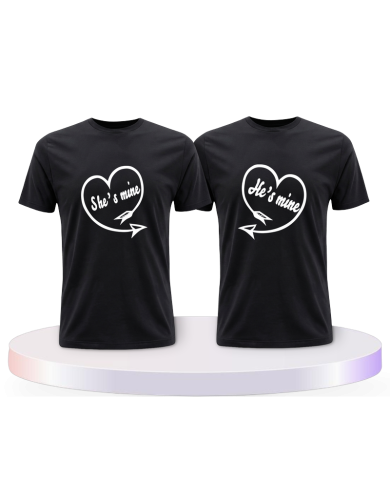 Partnerlook T-Shirts mit He's Mine She's Mine Shirt | Paarpulli